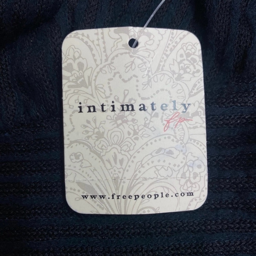 Free People Intimately Black Ribbed V-Neck Sweater - Picture 4 of 5